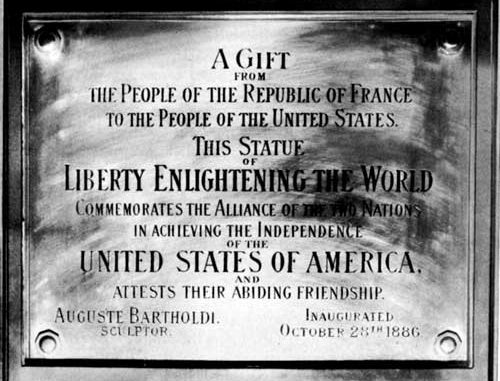 Image result for the statue of liberty was dedicated in new york harbor