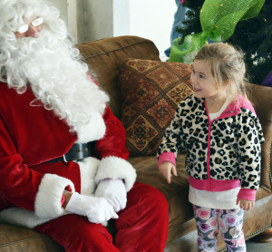 little girl with santa