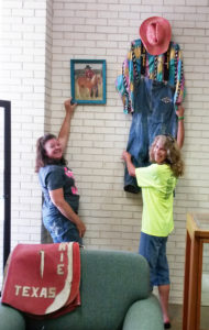 Charmie and Cindy_library rodeo set up