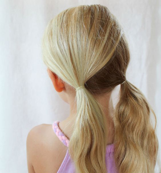 NATURAL HAIR KIDS HAIRSTYLE: Big and Small Cornrow, Criss Cross Braided  Ponytail