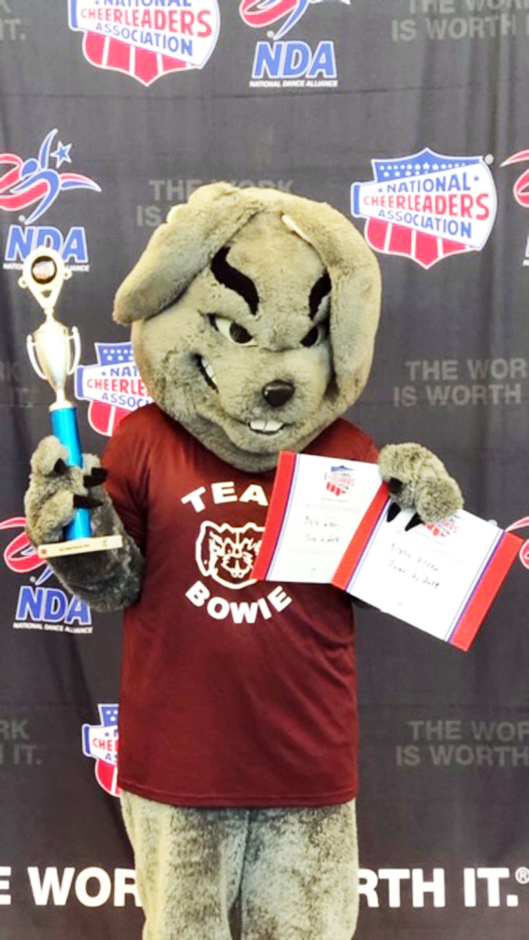 Rowdy the mascot wins awards at cheer camp – Bowie News