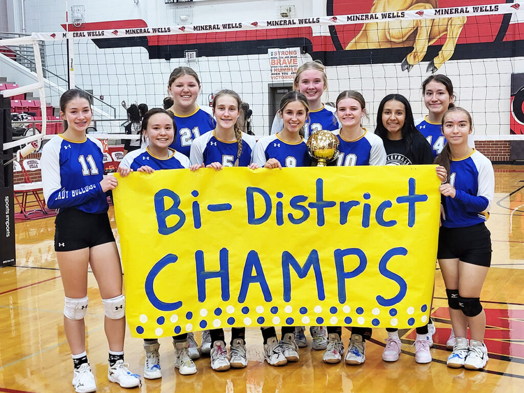 The Prairie Valley Lady Bulldogs won their bi-district playoff match against Meridian on Tuesday night in straight sets. (Courtesy photo)